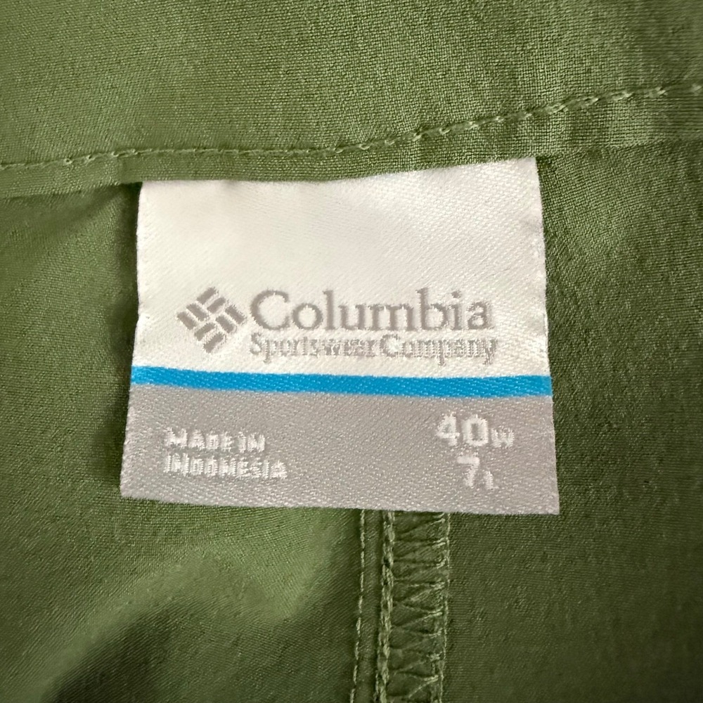 Columbia Men Green Hiking Shorts‎ UPF 50 Omni Size 40W Stretch Cargo Performance - Picture 3 of 14